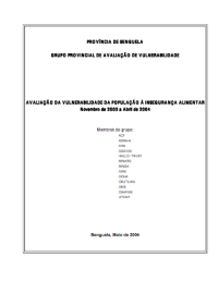Benguela Vulnerability Assessment Report - June 2004