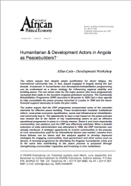 Cain - Humanitarian & Development Actors as Peacebuilders - ROAPE 2001