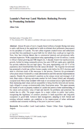 Cain - Luanda Post War Land Markets - Urban Forum 2013