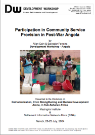 Case Study of Community Service Provision in Post-War Angola - Nairobi July 2004