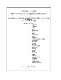 Huambo Vulnerability Assessment Report - June 2004